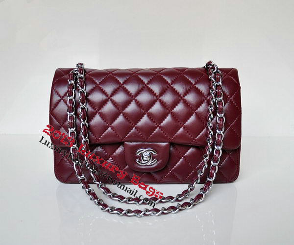 Chanel 2.55 Series Flap Bag Burgundy Patent Leather A1112 Silver Chanel 2.55 Series Flap Bag Burgundy Patent Leather A1112 Silver