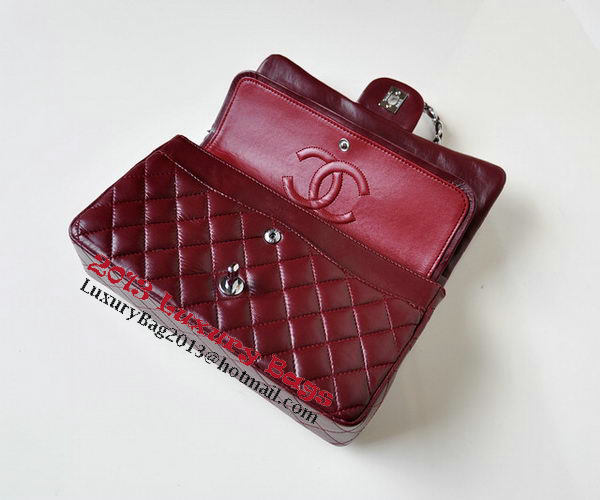 Chanel 2.55 Series Flap Bag Burgundy Patent Leather A1112 Silver Chanel 2.55 Series Flap Bag Burgundy Patent Leather A1112 Silver