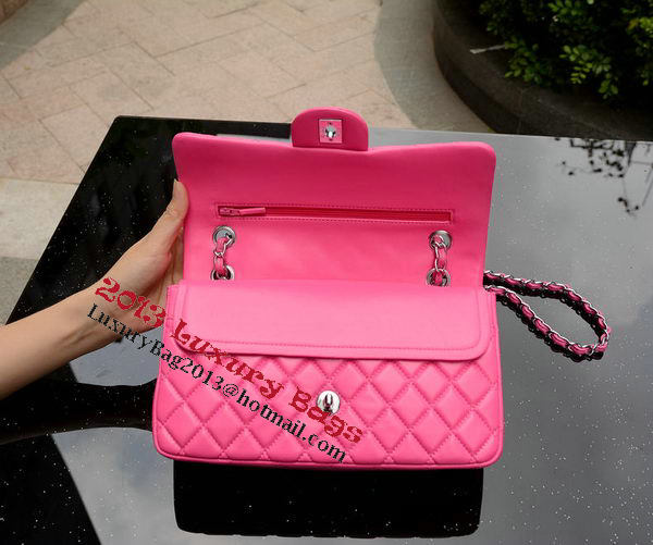 Chanel 2.55 Series Flap Bag Rose Sheepskin Leather A37586 Silver Chanel 2.55 Series Flap Bag Rose Sheepskin Leather A37586 Silver