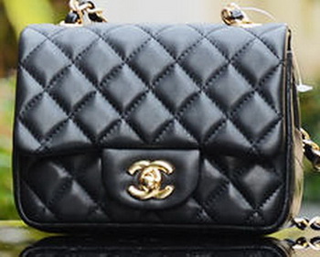Chanel Classic MINI Flap Bag Sheepskin Leather A1115 Black Chanel Classic MINI Flap Bag Sheepskin Leather A1115 Black