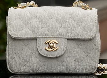 Chanel Classic MINI Flap Bag White Cannage Pattern A1115 Gold Chanel Classic MINI Flap Bag White Cannage Pattern A1115 Gold