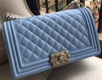 Boy Chanel Flap Shoulder Bag Blue Cannage Pattern A67086 Silver Boy Chanel Flap Shoulder Bag Blue Cannage Pattern A67086 Silver