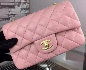Chanel Classic mini Flap Bag Pink Sheepskin Leather A67350 Gold Chanel Classic mini Flap Bag Pink Sheepskin Leather A67350 Gold