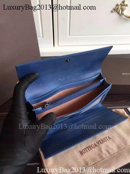 Bottega Veneta Intrecciato Nappa Tri-Flod Wallet BV150507 Blue Bottega Veneta Intrecciato Nappa Tri-Flod Wallet BV150507 Blue