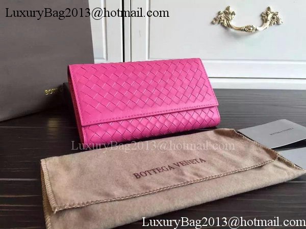 Bottega Veneta Intrecciato Nappa Tri-Flod Wallet BV150507 Rose Bottega Veneta Intrecciato Nappa Tri-Flod Wallet BV150507 Rose