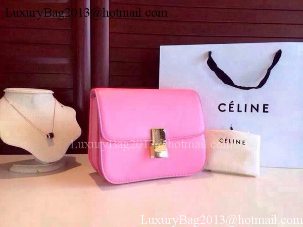 Celine Classic Box Flap Bag Calfskin Leather C2263 Pink Celine Classic Box Flap Bag Calfskin Leather C2263 Pink