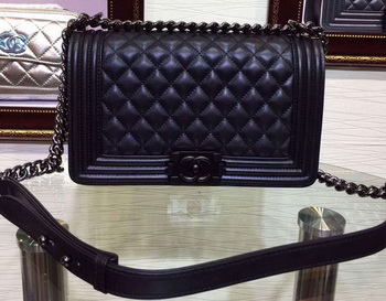 Boy Chanel Flap Shoulder Bag Sheepskin Leather A67086 Black Boy Chanel Flap Shoulder Bag Sheepskin Leather A67086 Black