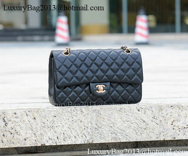Chanel 2.55 Series Flap Bag Black Sheepskin Leather A1112 Gold Chanel 2.55 Series Flap Bag Black Sheepskin Leather A1112 Gold
