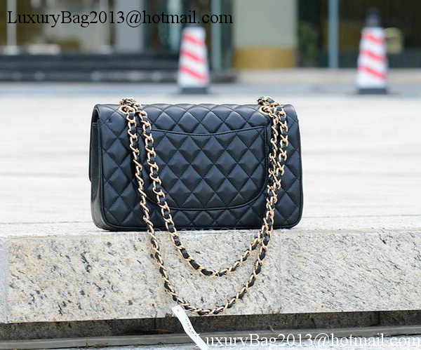 Chanel 2.55 Series Flap Bag Black Sheepskin Leather A1112 Gold Chanel 2.55 Series Flap Bag Black Sheepskin Leather A1112 Gold