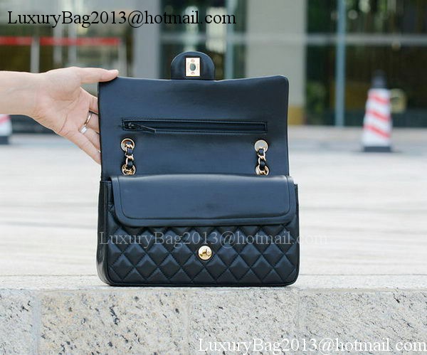 Chanel 2.55 Series Flap Bag Black Sheepskin Leather A1112 Gold Chanel 2.55 Series Flap Bag Black Sheepskin Leather A1112 Gold