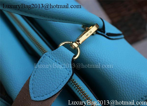 MCM Milla Tote Bag Calfskin Leather MCM1180 Light Blue MCM Milla Tote Bag Calfskin Leather MCM1180 Light Blue