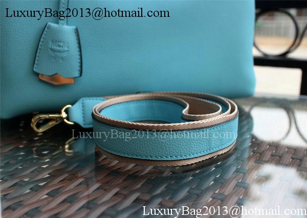 MCM Milla Tote Bag Calfskin Leather MCM1180 Light Blue MCM Milla Tote Bag Calfskin Leather MCM1180 Light Blue