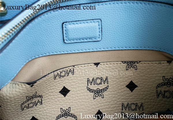 MCM Milla Tote Bag Calfskin Leather MCM1180 Light Blue MCM Milla Tote Bag Calfskin Leather MCM1180 Light Blue
