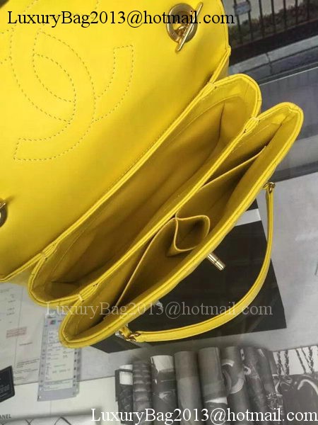 Chanel Classic Top Flap Bag Original Sheepskin Leather A92236 Yellow Chanel Classic Top Flap Bag Original Sheepskin Leather A92236 Yellow