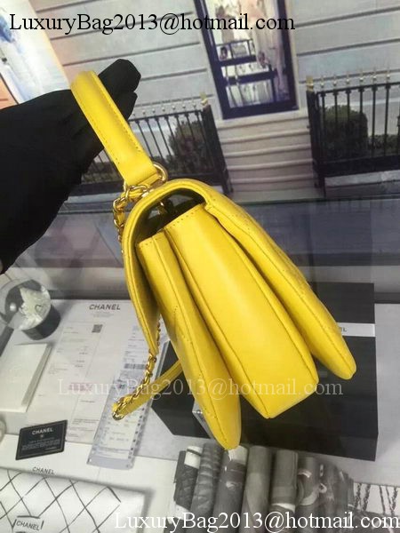 Chanel Classic Top Flap Bag Original Sheepskin Leather A92236 Yellow Chanel Classic Top Flap Bag Original Sheepskin Leather A92236 Yellow