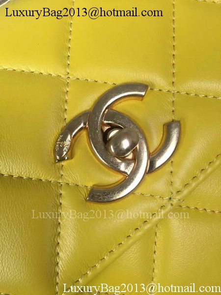 Chanel Classic Top Flap Bag Original Sheepskin Leather A92236 Yellow Chanel Classic Top Flap Bag Original Sheepskin Leather A92236 Yellow