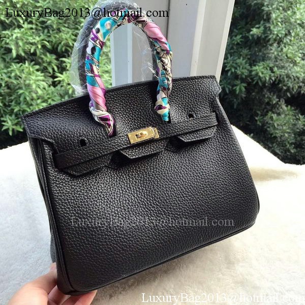 Hermes Birkin 25CM Tote Bag Litchi Leather H25T Black Hermes Birkin 25CM Tote Bag Litchi Leather H25T Black
