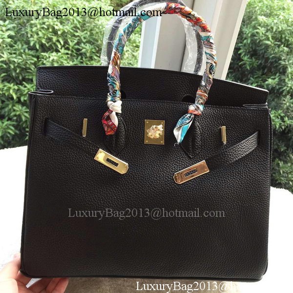 Hermes Birkin 35CM Tote Bag Black Litchi Leather BK35 Gold Hermes Birkin 35CM Tote Bag Black Litchi Leather BK35 Gold