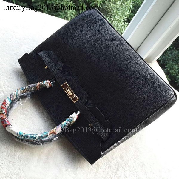 Hermes Birkin 35CM Tote Bag Black Litchi Leather BK35 Gold Hermes Birkin 35CM Tote Bag Black Litchi Leather BK35 Gold