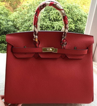 Hermes Birkin 35CM Tote Bag Red Litchi Leather BK35 Gold Hermes Birkin 35CM Tote Bag Red Litchi Leather BK35 Gold