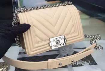 Boy Chanel mini Flap Bag Original Chevron Nubuck Leather A5707 Apricot Boy Chanel mini Flap Bag Original Chevron Nubuck Leather A5707 Apricot