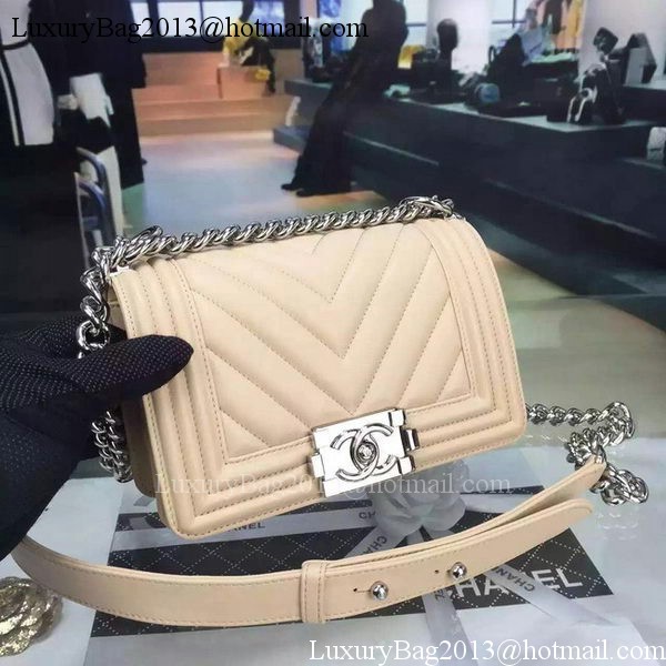 Boy Chanel mini Flap Bag Original Chevron Nubuck Leather A5707 Apricot Boy Chanel mini Flap Bag Original Chevron Nubuck Leather A5707 Apricot