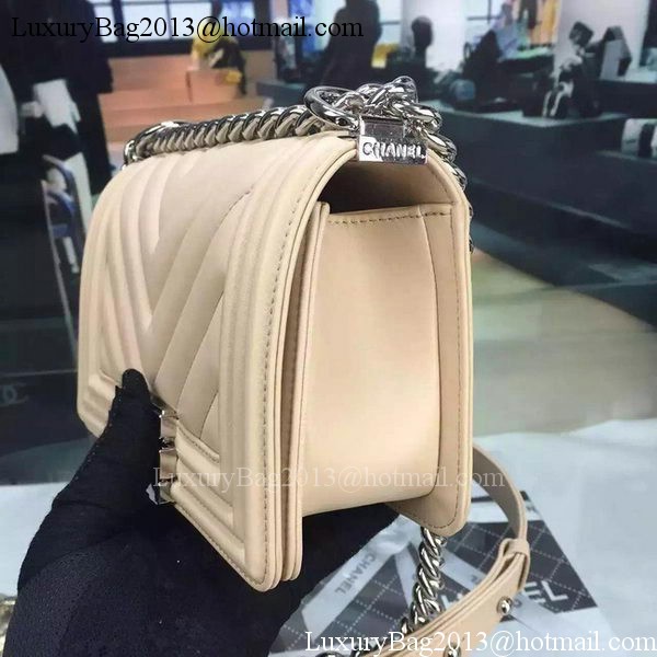 Boy Chanel mini Flap Bag Original Chevron Nubuck Leather A5707 Apricot Boy Chanel mini Flap Bag Original Chevron Nubuck Leather A5707 Apricot