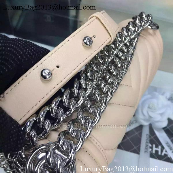 Boy Chanel mini Flap Bag Original Chevron Nubuck Leather A5707 Apricot Boy Chanel mini Flap Bag Original Chevron Nubuck Leather A5707 Apricot