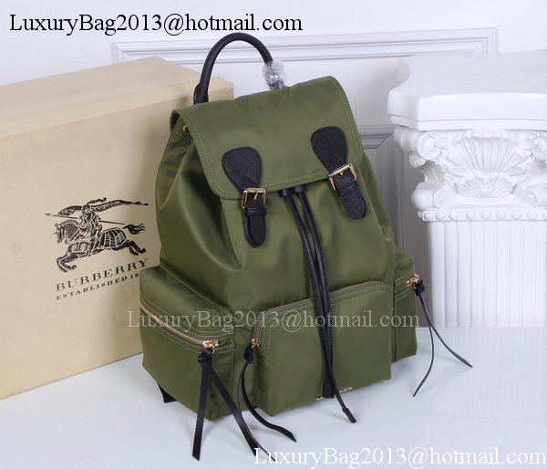 Burberry Large Backpack Fabric BU41048 Green Burberry Large Backpack Fabric BU41048 Green
