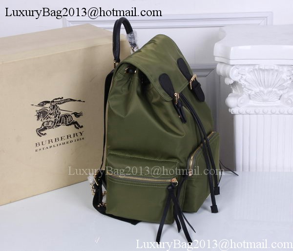 Burberry Large Backpack Fabric BU41048 Green Burberry Large Backpack Fabric BU41048 Green