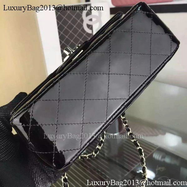 Chanel 2.55 Series Double Flap Bag Black Original Patent Leather CF7024 Silver Chanel 2.55 Series Double Flap Bag Black Original Patent Leather CF7024 Silver