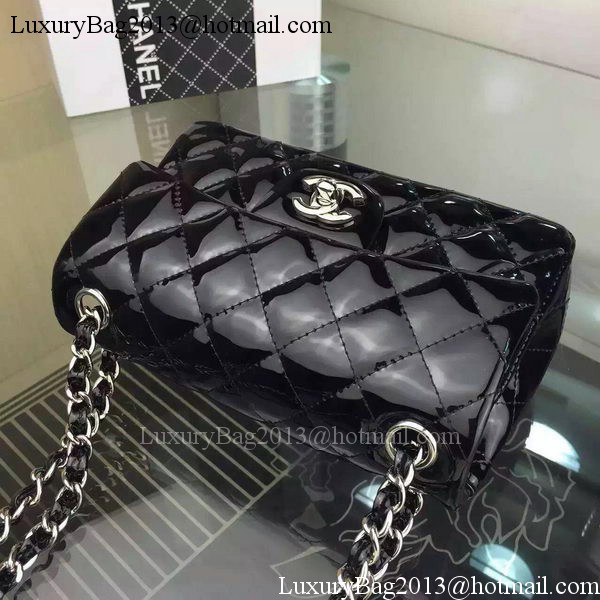 Chanel 2.55 Series Double Flap Bag Black Original Patent Leather CF7024 Silver Chanel 2.55 Series Double Flap Bag Black Original Patent Leather CF7024 Silver