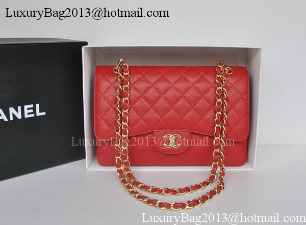 Chanel Jumbo Double Flaps Bag Red Cannage Pattern A36097 Gold Chanel Jumbo Double Flaps Bag Red Cannage Pattern A36097 Gold