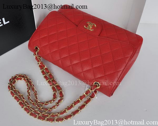 Chanel Jumbo Double Flaps Bag Red Cannage Pattern A36097 Gold Chanel Jumbo Double Flaps Bag Red Cannage Pattern A36097 Gold