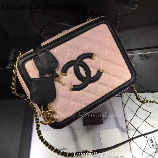 Chanel Shoulder Bag Original Calfskin Leather CHA6678 Pink&Black Chanel Shoulder Bag Original Calfskin Leather CHA6678 Pink&Black