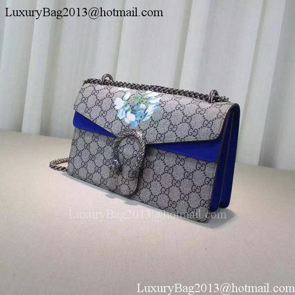 Gucci 400249 Blue Dionysus GG Supreme Canvas Shoulder Bag Gucci 400249 Blue Dionysus GG Supreme Canvas Shoulder Bag