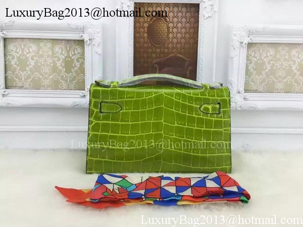 Hermes MINI Kelly 22cm Tote Bag Croco Leather KL22 Cyan Hermes MINI Kelly 22cm Tote Bag Croco Leather KL22 Cyan