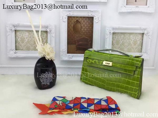 Hermes MINI Kelly 22cm Tote Bag Croco Leather KL22 Cyan Hermes MINI Kelly 22cm Tote Bag Croco Leather KL22 Cyan