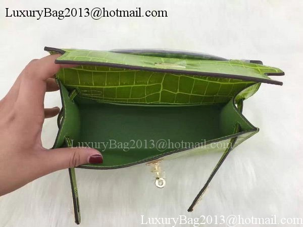 Hermes MINI Kelly 22cm Tote Bag Croco Leather KL22 Cyan Hermes MINI Kelly 22cm Tote Bag Croco Leather KL22 Cyan