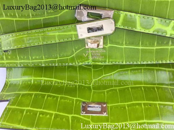 Hermes MINI Kelly 22cm Tote Bag Croco Leather KL22 Cyan Hermes MINI Kelly 22cm Tote Bag Croco Leather KL22 Cyan