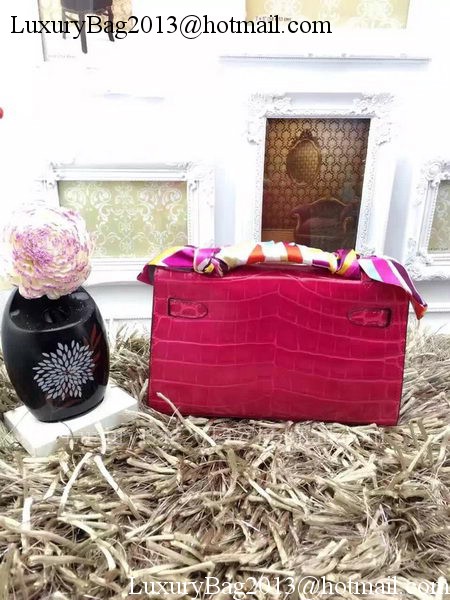 Hermes MINI Kelly 22cm Tote Bag Croco Leather KL22 Rose Hermes MINI Kelly 22cm Tote Bag Croco Leather KL22 Rose