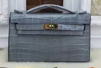 Hermes MINI Kelly 22cm Tote Bag Croco Leather KL22 SkyBlue Hermes MINI Kelly 22cm Tote Bag Croco Leather KL22 SkyBlue