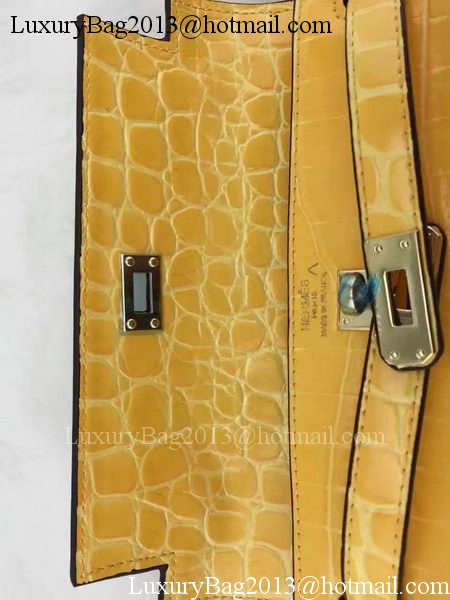 Hermes MINI Kelly 22cm Tote Bag Croco Leather KL22 Yellow Hermes MINI Kelly 22cm Tote Bag Croco Leather KL22 Yellow