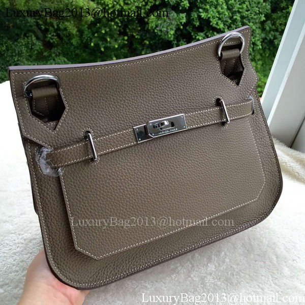 Hermes Jypsiere 31CM Shoulder Bag Calfskin Leather H0880 Grey Hermes Jypsiere 31CM Shoulder Bag Calfskin Leather H0880 Grey