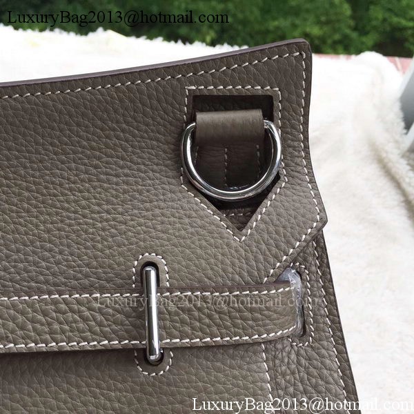 Hermes Jypsiere 31CM Shoulder Bag Calfskin Leather H0880 Grey Hermes Jypsiere 31CM Shoulder Bag Calfskin Leather H0880 Grey
