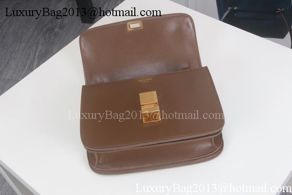 Celine Classic Box Flap Bag Calfskin Leather C3369 Brown Celine Classic Box Flap Bag Calfskin Leather C3369 Brown