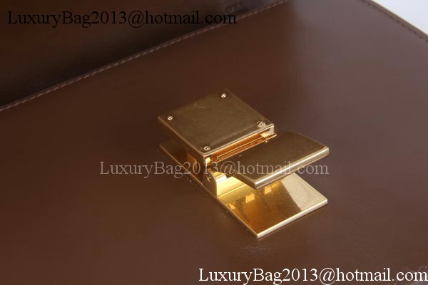 Celine Classic Box Flap Bag Calfskin Leather C3369 Brown Celine Classic Box Flap Bag Calfskin Leather C3369 Brown