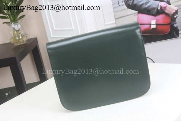 Celine Classic Box Flap Bag Calfskin Leather C3369 Green Celine Classic Box Flap Bag Calfskin Leather C3369 Green
