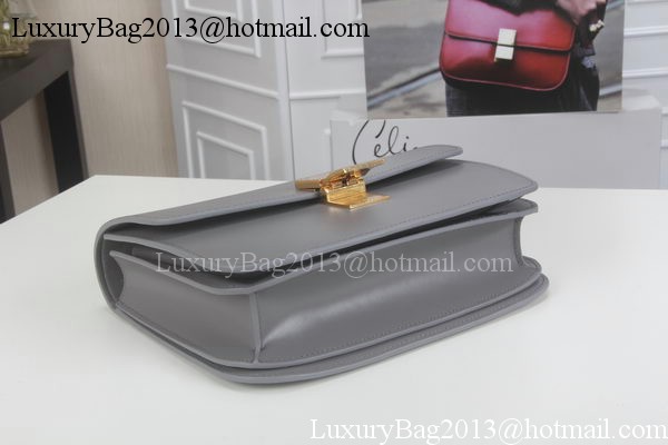 Celine Classic Box Flap Bag Calfskin Leather C3369 Grey Celine Classic Box Flap Bag Calfskin Leather C3369 Grey