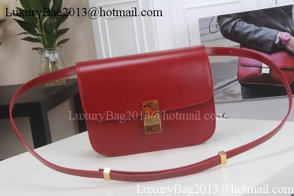 Celine Classic Box Flap Bag Calfskin Leather C3369 Red Celine Classic Box Flap Bag Calfskin Leather C3369 Red